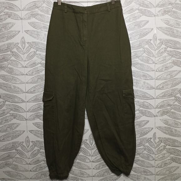Lovers + Friends Joggers Cargo Pockets Cropped Ankle Green - Picture 7 of 7